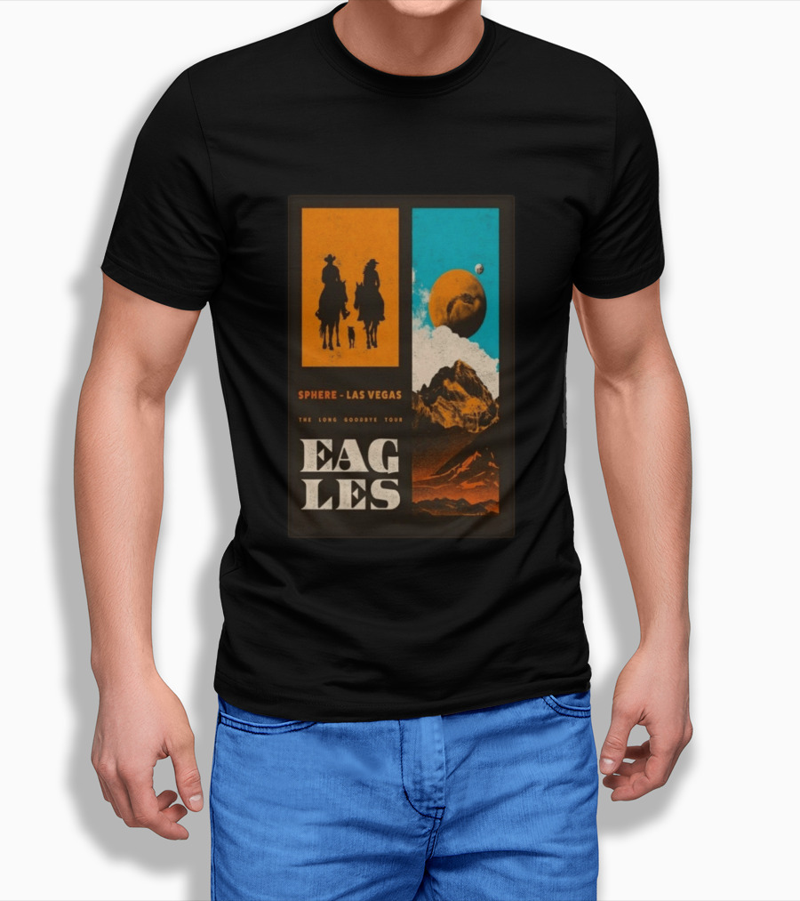 Eagles The Long Goodbye Tour 2026 Sphere Las Vegas Cowboys And Mountains T-Shirt