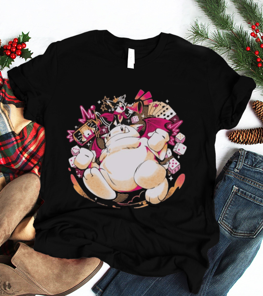 Fortune Favors The Cait Pop Culture Magical Creature With Cards Dice And Mystical T-Shirt