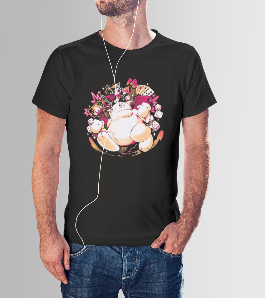 Fortune Favors The Cait Pop Culture Magical Creature With Cards Dice And Mystical T-Shirt