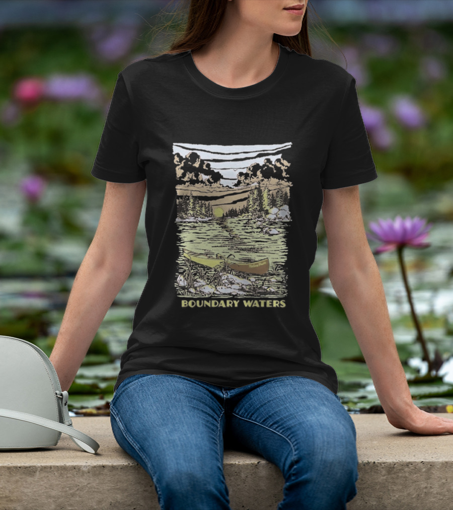 Nature Scenic Canoe Adventure Boundary Waters Twilight Sunset T-Shirt