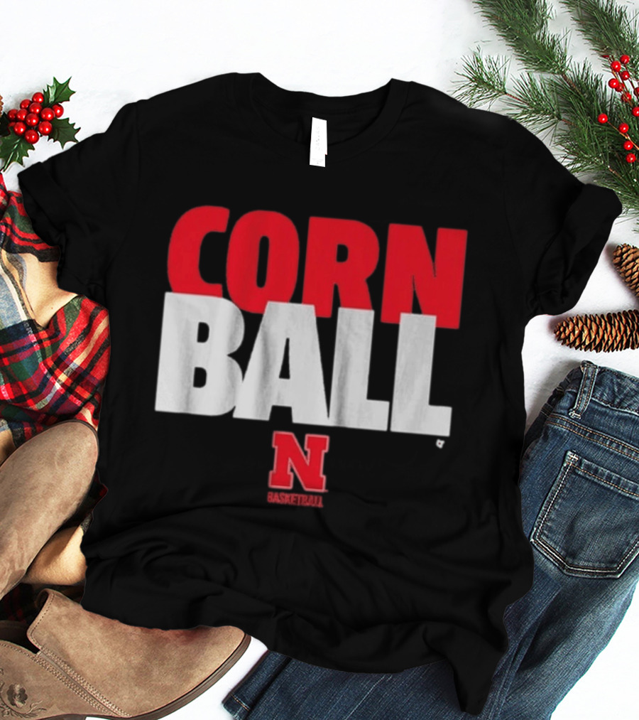 Nebraska Cornhuskers Corn Ball Basketball T-Shirt
