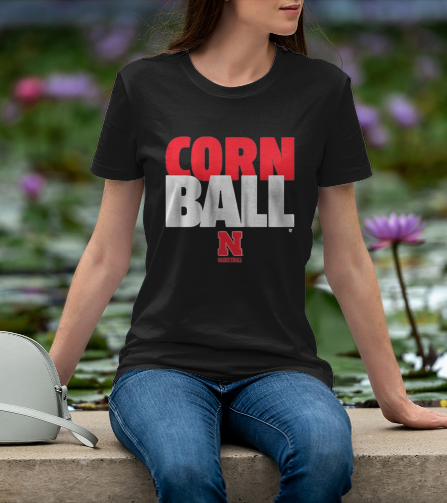 Nebraska Cornhuskers Corn Ball Basketball T-Shirt