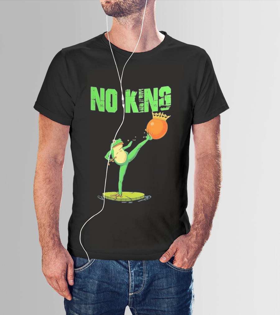 No Kings Portland Frog Kick Out Orange Protest T-Shirt