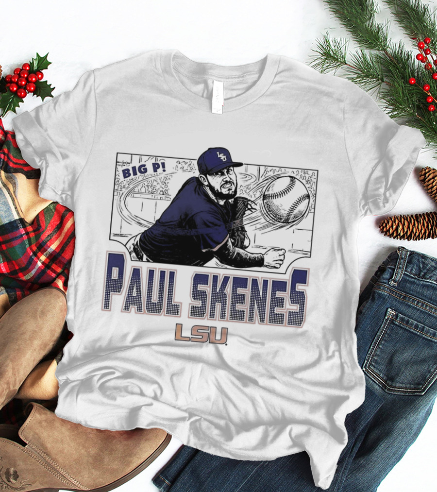 Big Leagues Paul Skenes LSU Baseball Pitcher T-Shirt