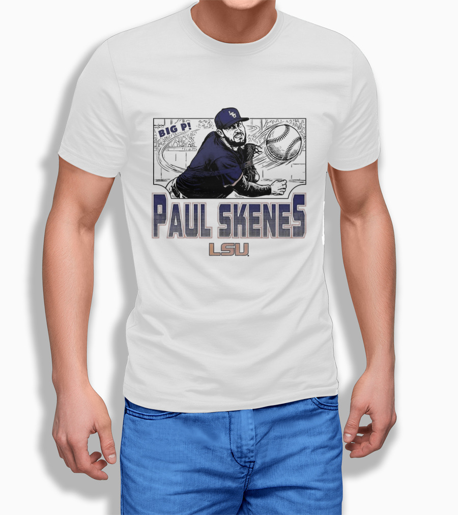 Big Leagues Paul Skenes LSU Baseball Pitcher T-Shirt