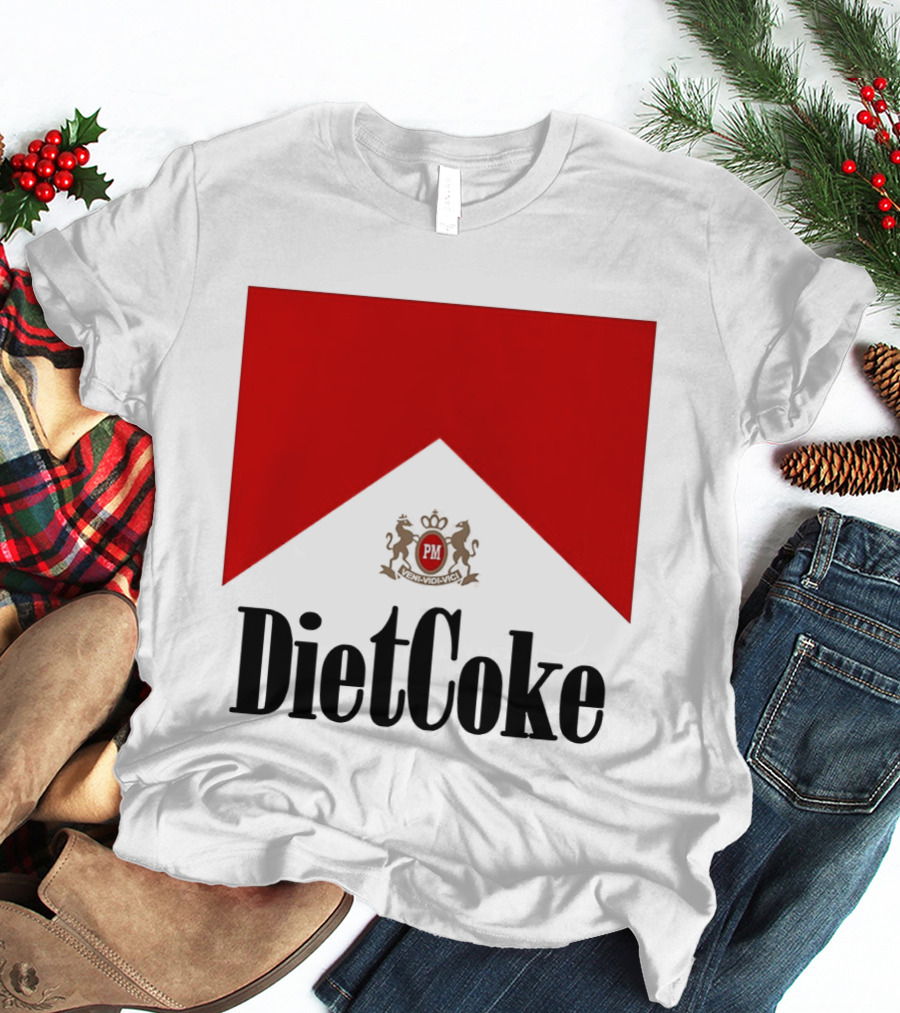 Diet Coke Marlboro Cigarettes Red V Shape PM Crest T-Shirt