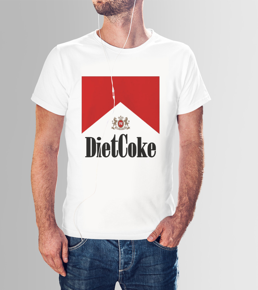 Diet Coke Marlboro Cigarettes Red V Shape PM Crest T-Shirt