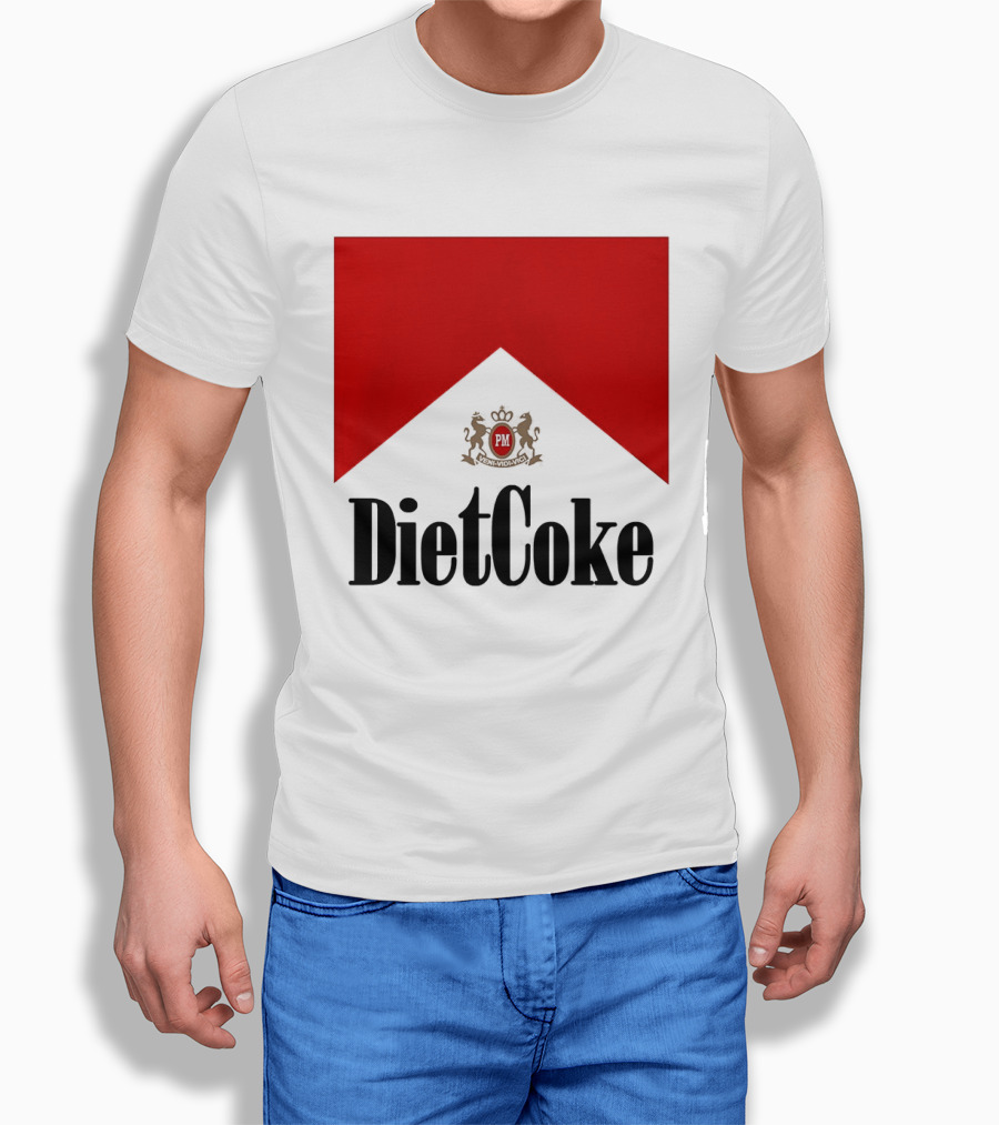 Diet Coke Marlboro Cigarettes Red V Shape PM Crest T-Shirt