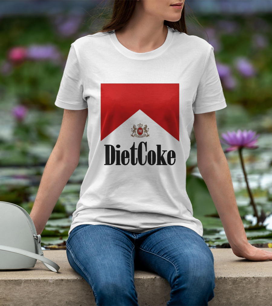 Diet Coke Marlboro Cigarettes Red V Shape PM Crest T-Shirt