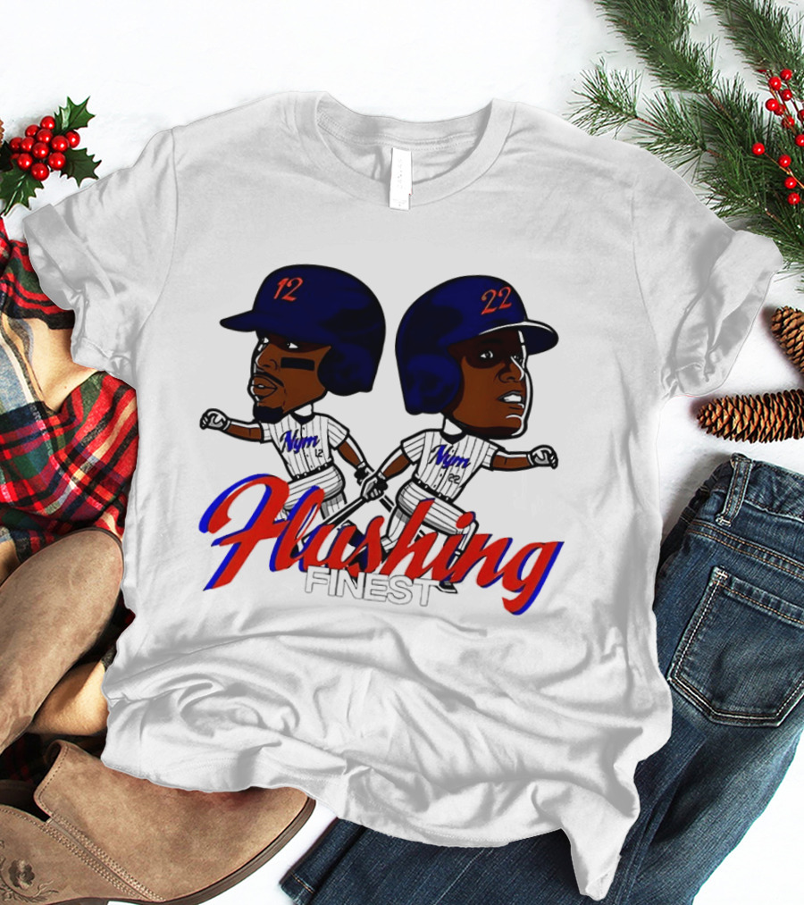 Juan Soto Vs Francisco Lindor Flushing Finest New York Mets Baseball Caricature T-Shirt