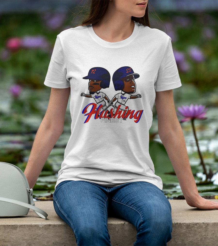 Juan Soto Vs Francisco Lindor Flushing Finest New York Mets Baseball Caricature T-Shirt