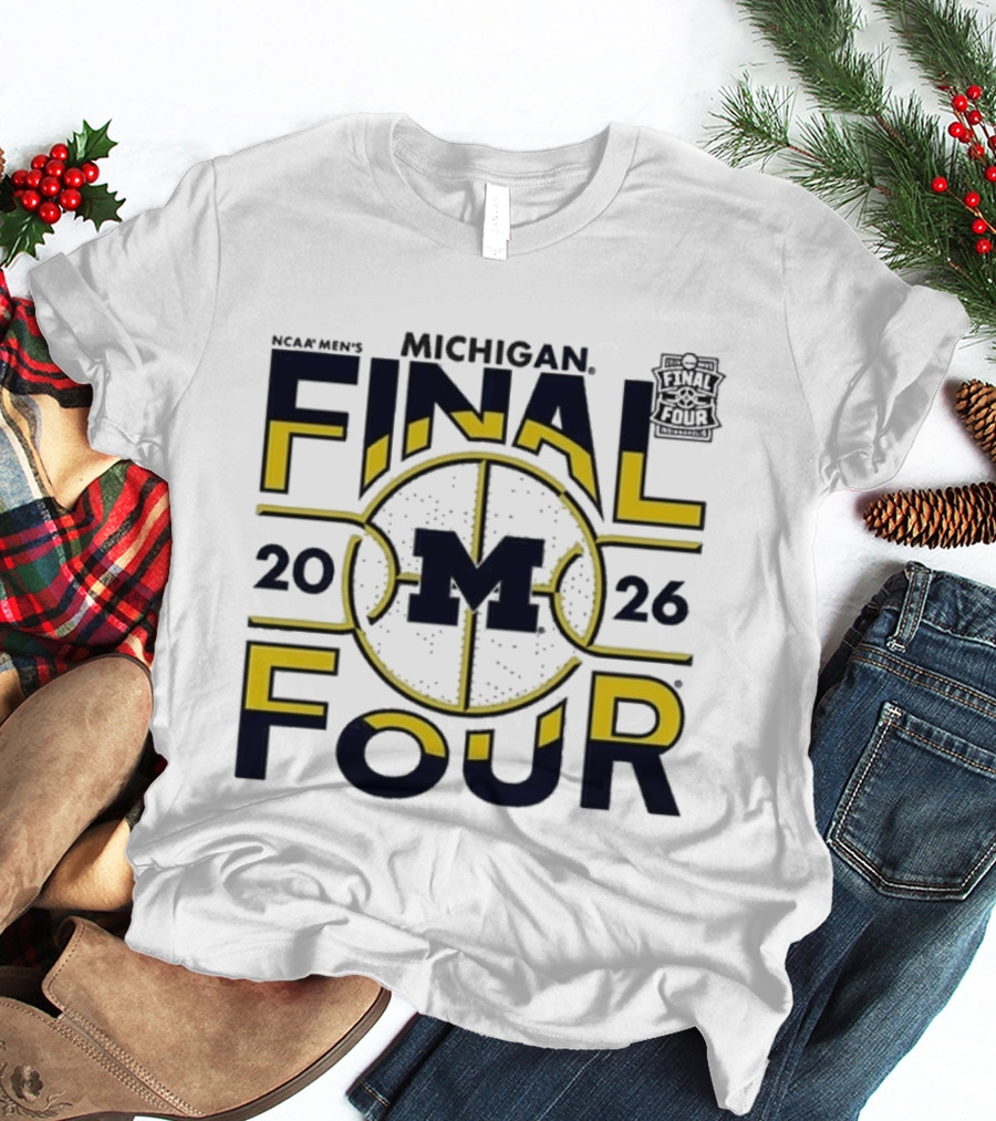 NCAA Men's Michigan Final Four 2026 Basketball M Wolverines T-Shirt