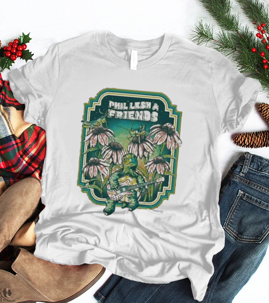 Phil Lesh And Friends Turtle Playing Guitar Among Flowers Butterfly T-Shirt