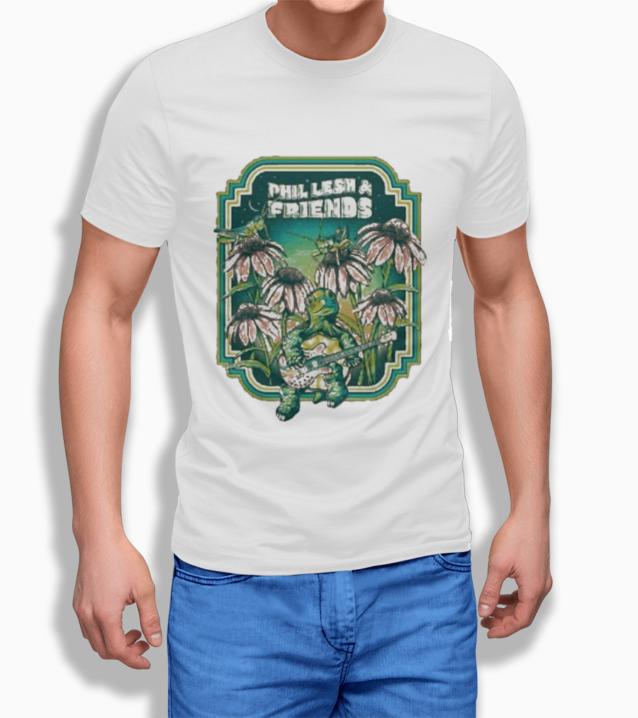 Phil Lesh And Friends Turtle Playing Guitar Among Flowers Butterfly T-Shirt