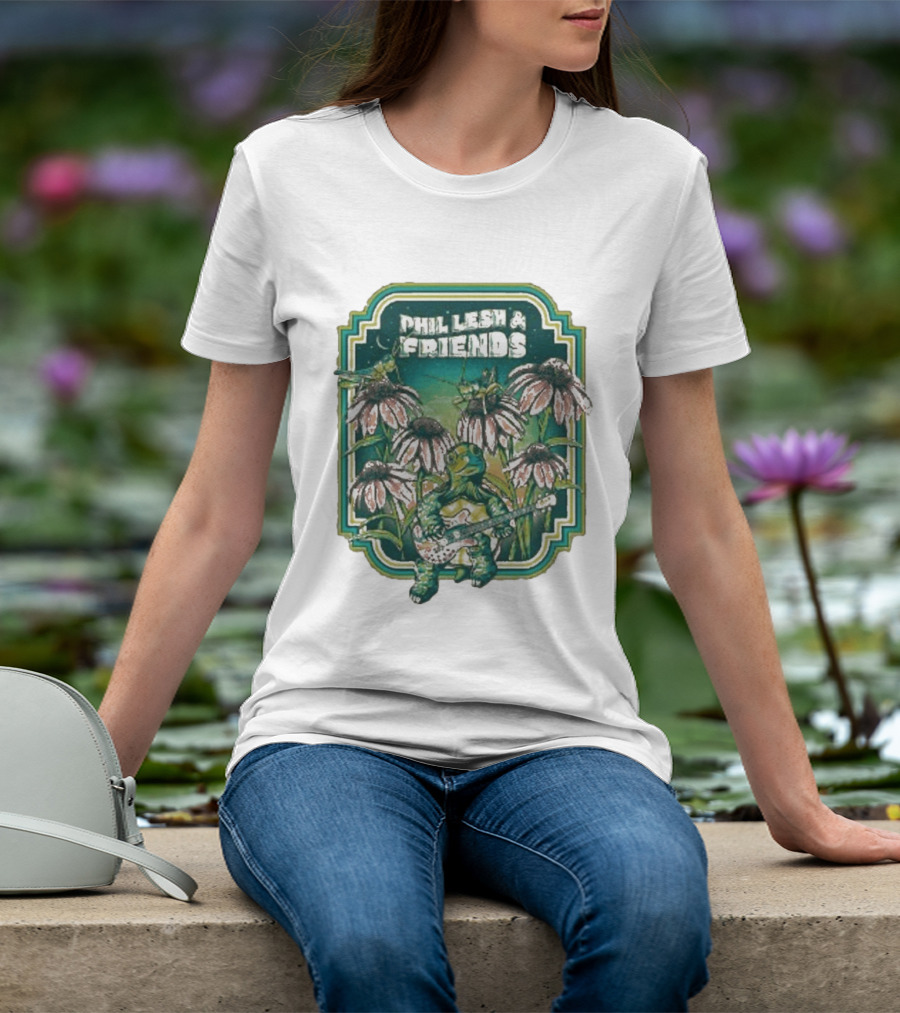 Phil Lesh And Friends Turtle Playing Guitar Among Flowers Butterfly T-Shirt