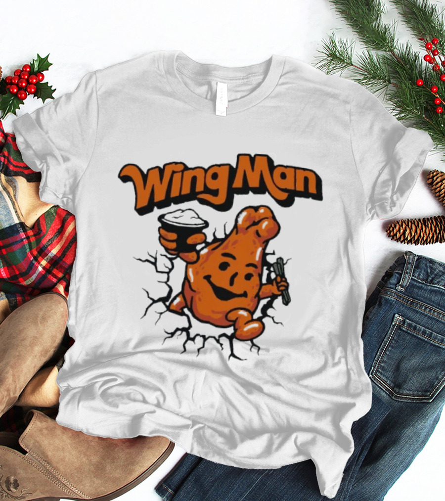 Buffalo Bills Wing Man Oh Yeah Chicken Wing Cracking Through T-Shirt