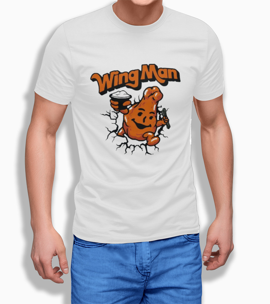 Buffalo Bills Wing Man Oh Yeah Chicken Wing Cracking Through T-Shirt