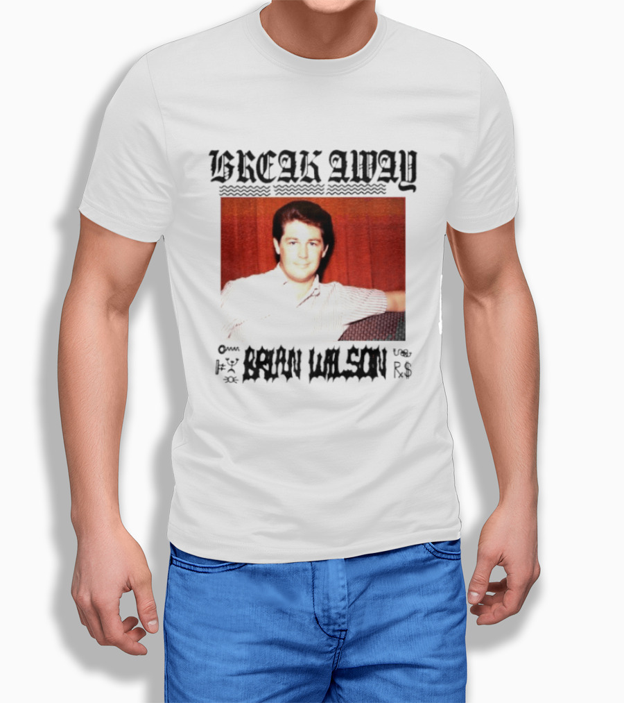 BREAK AWAY BRIAN WILSON Photo Portrait Striped T-Shirt