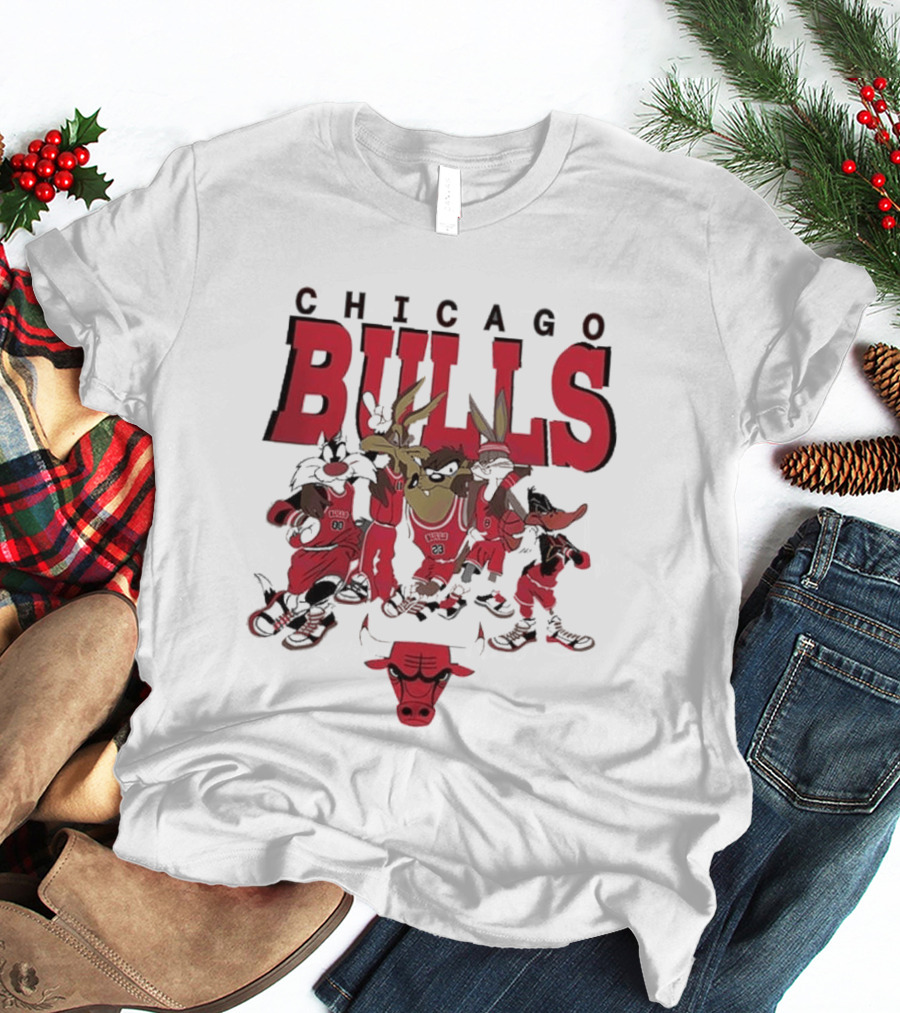 Chicago Bulls Looney Tunes NBA Basketball Characters Collab T-Shirt