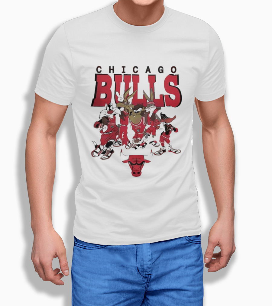 Chicago Bulls Looney Tunes NBA Basketball Characters Collab T-Shirt