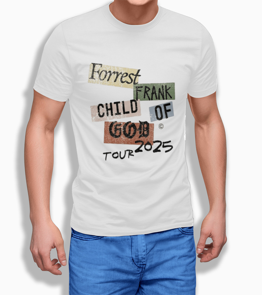 Forrest Frank Child Of God Tour 2025 Color Block Collage T-Shirt