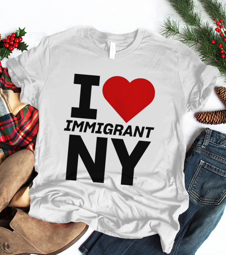 I Love Immigrant NY Heart Icon New York T-Shirt