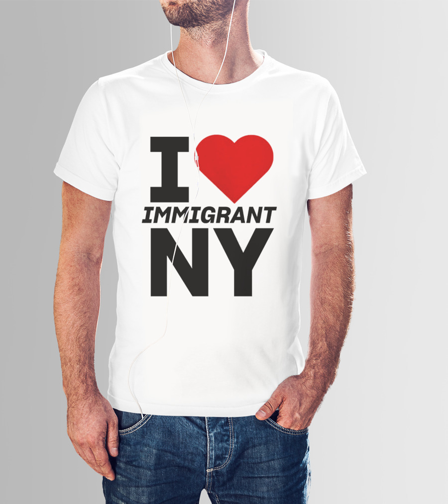 I Love Immigrant NY Heart Icon New York T-Shirt