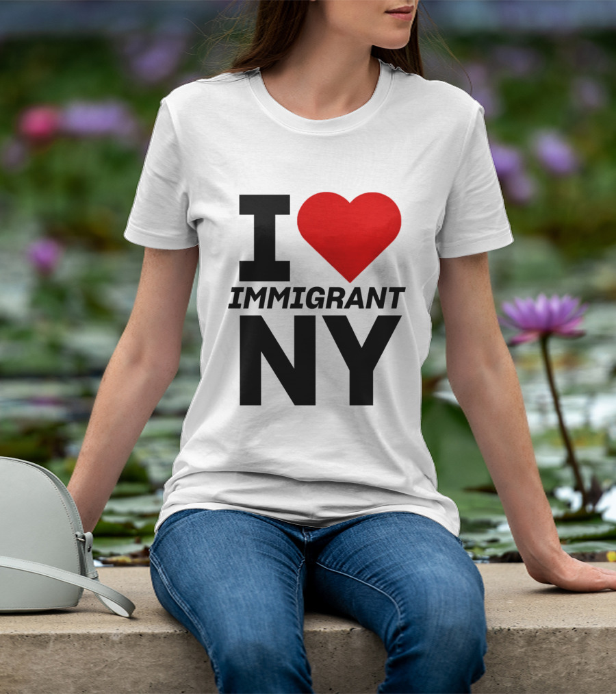 I Love Immigrant NY Heart Icon New York T-Shirt