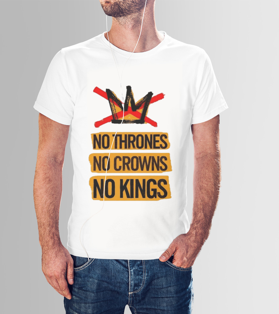 No Thrones No Crowns No Kings Crown Symbol Crossed Out In Red T-Shirt