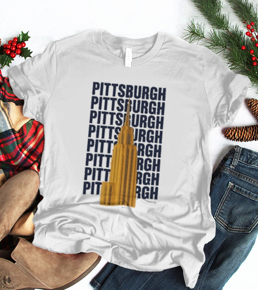 Pittsburgh Deco Building Repeated T-Shirt