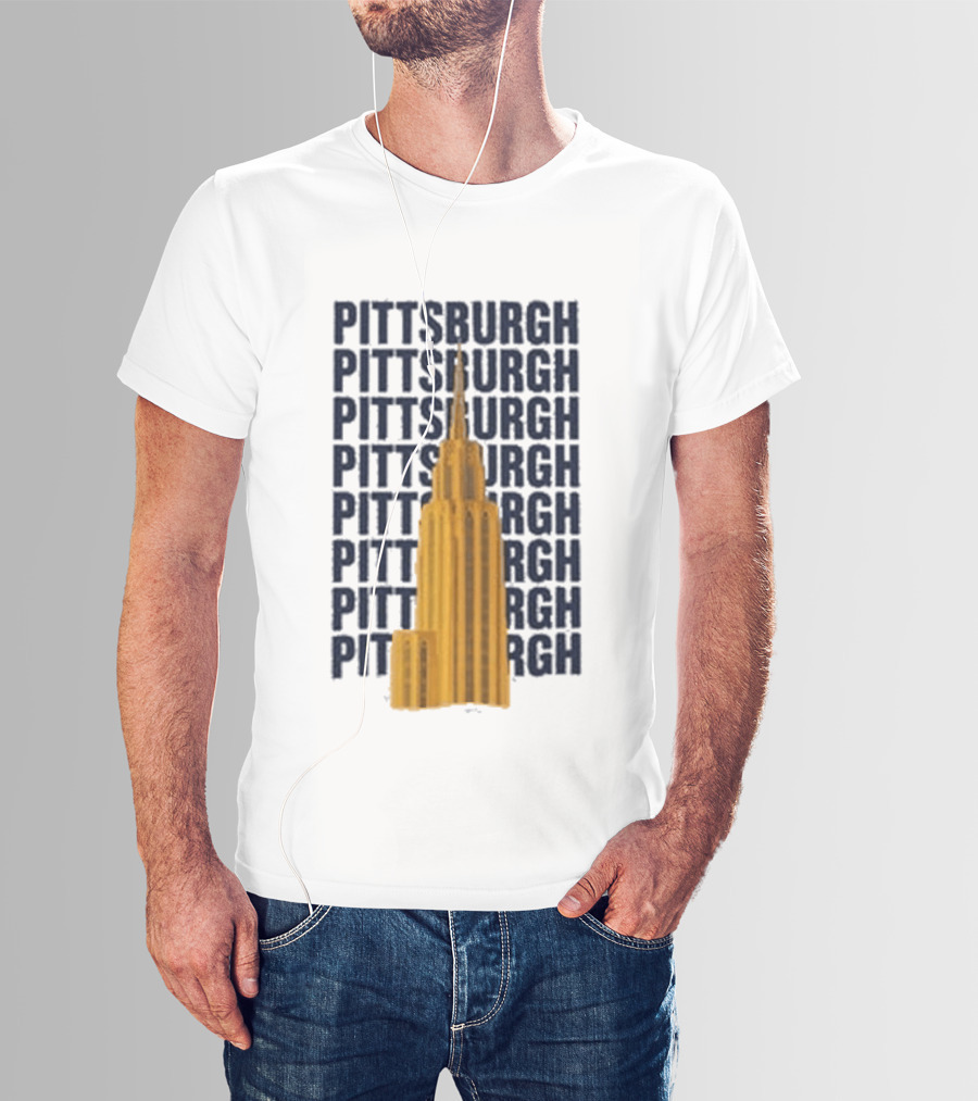 Pittsburgh Deco Building Repeated T-Shirt