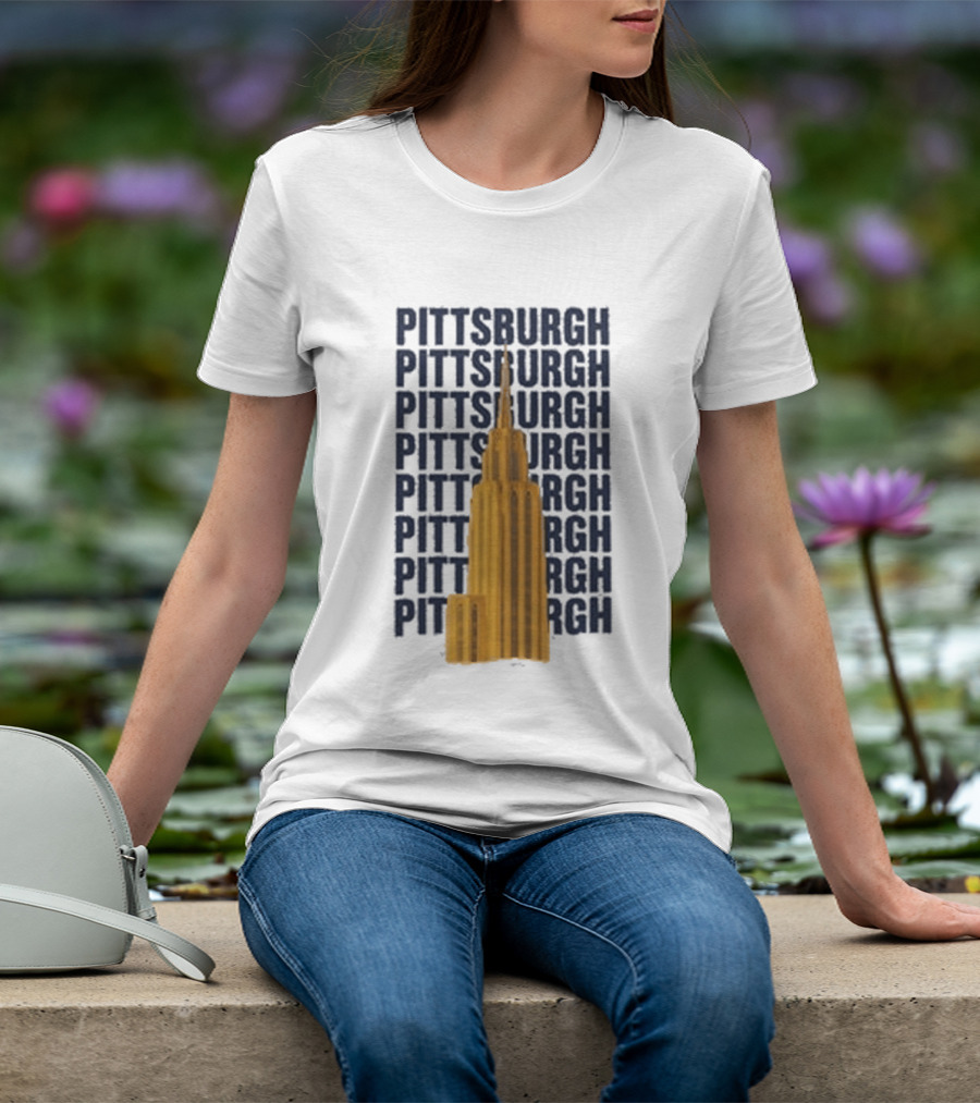 Pittsburgh Deco Building Repeated T-Shirt