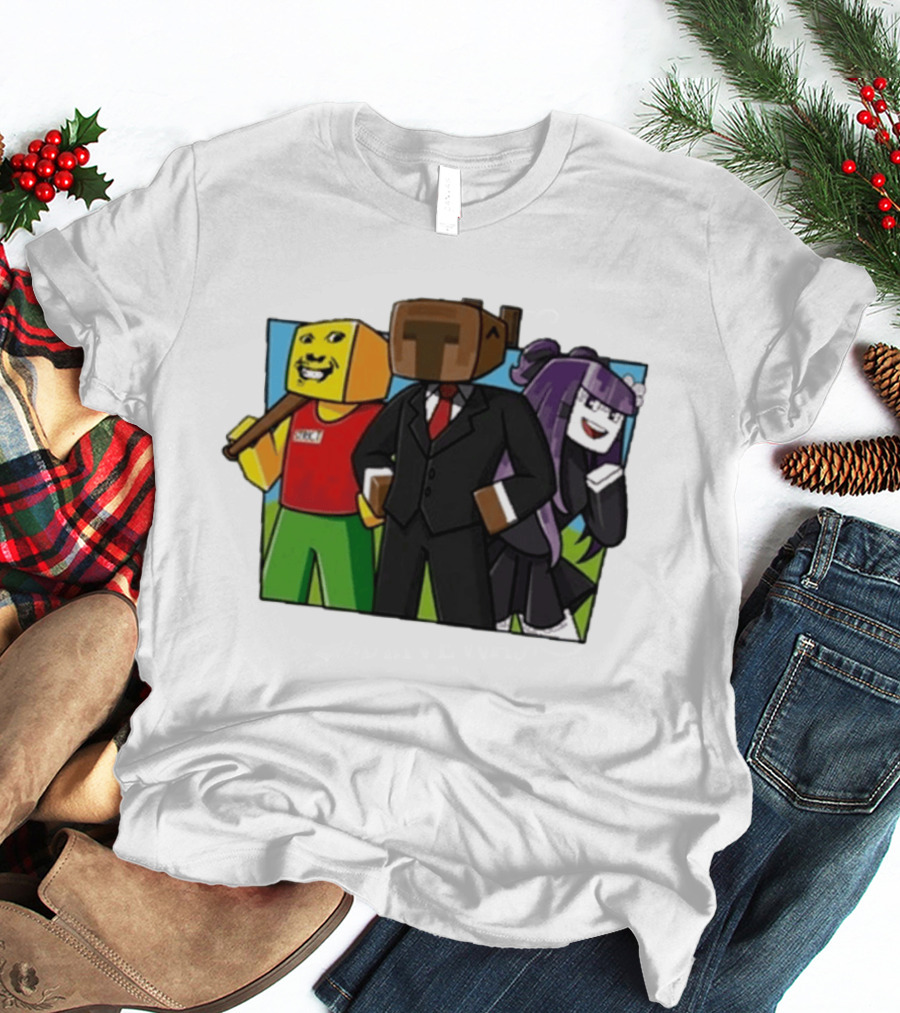 Tricou SKY PRIETENII Minecraft Inspired Characters Block T-Shirt