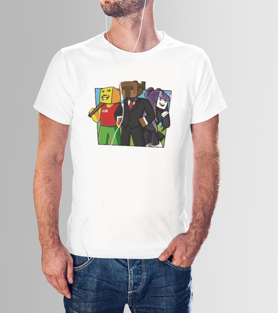 Tricou SKY PRIETENII Minecraft Inspired Characters Block T-Shirt