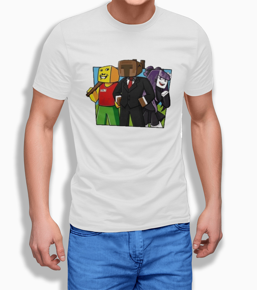 Tricou SKY PRIETENII Minecraft Inspired Characters Block T-Shirt