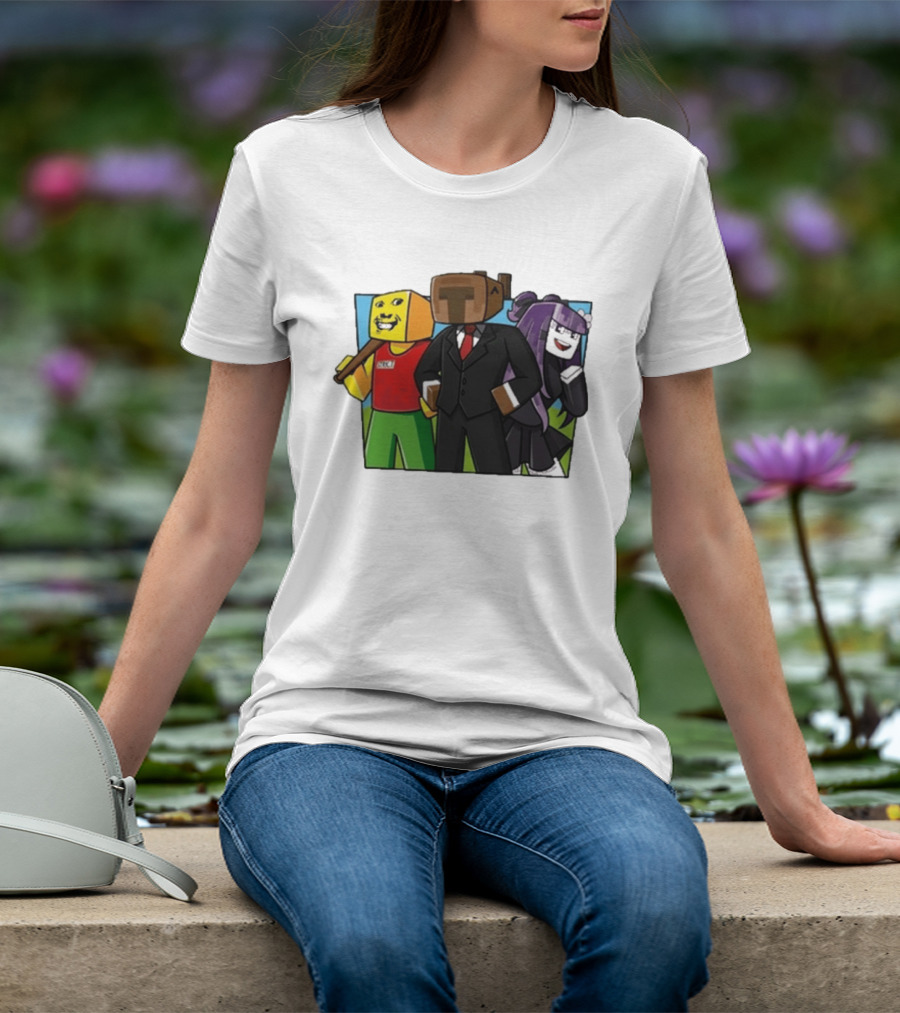 Tricou SKY PRIETENII Minecraft Inspired Characters Block T-Shirt