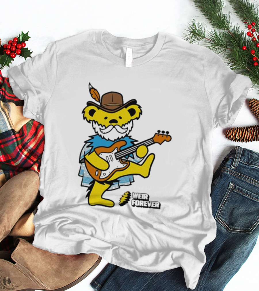 Weir Forever Blue Bear Playing Guitar T-Shirt