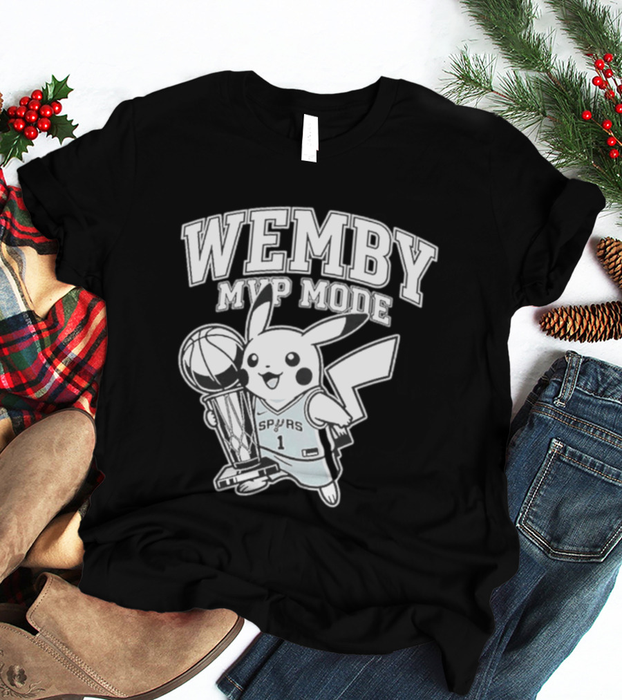 Wemby MVP Mode Pikachu Spurs NBA Victor Wembanyama T-Shirt