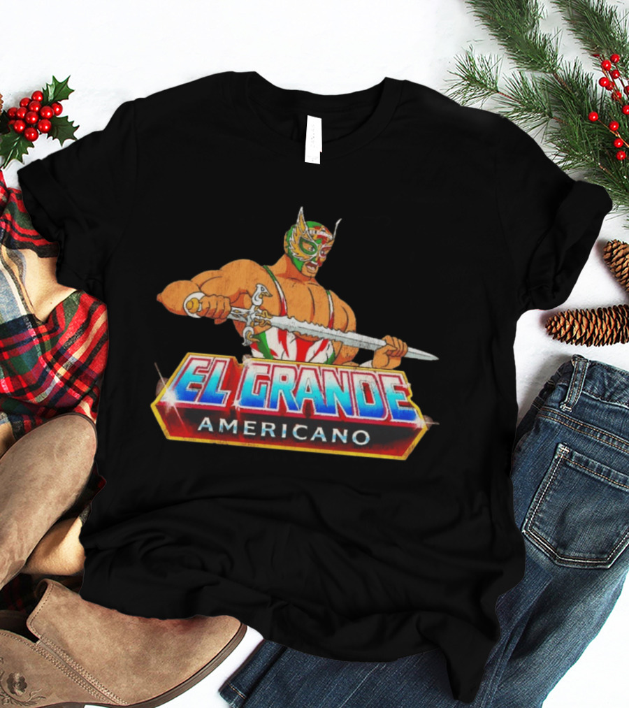 El Grande Americano Luchador King Of Kings Masked Wrestler With Sword T-Shirt