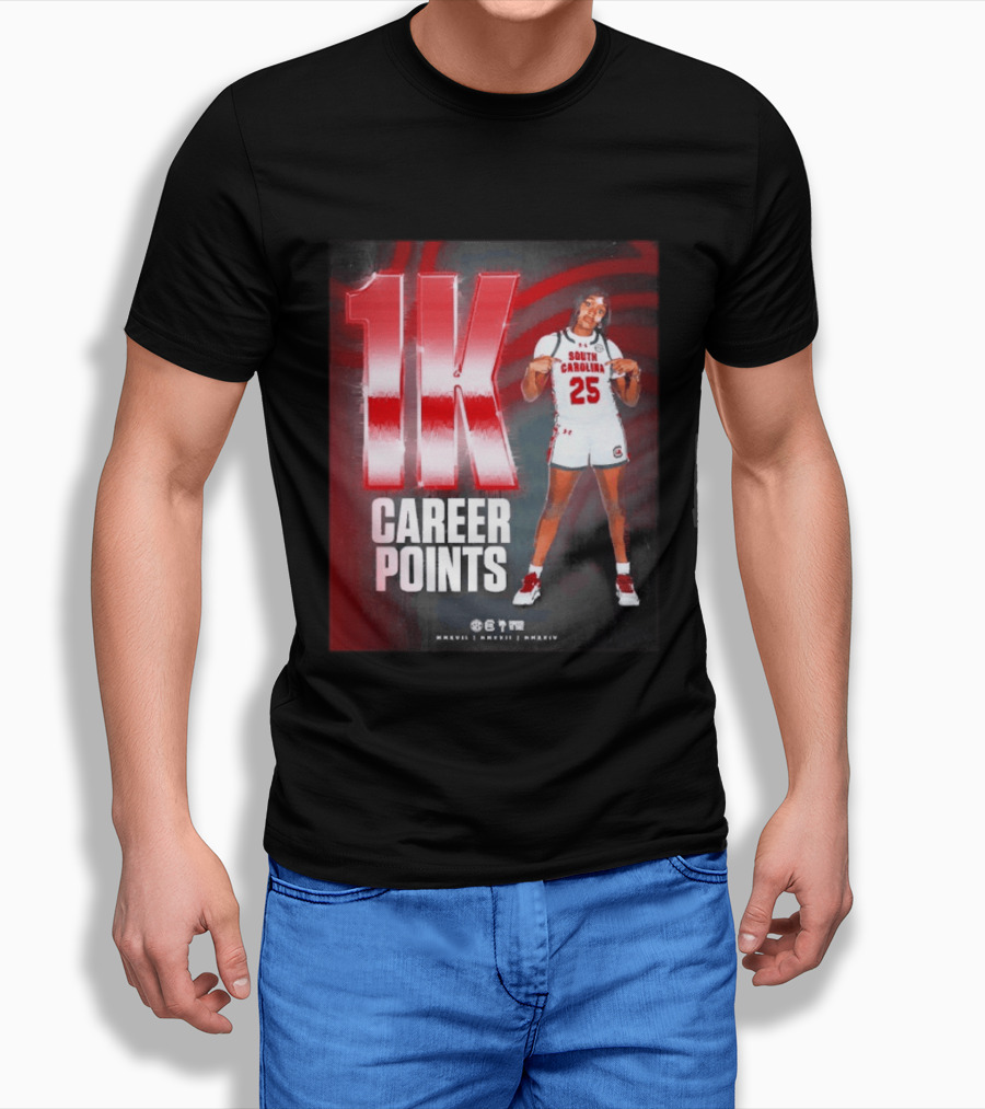 South Carolina Gamecocks Raven Johnson 1K Career Points T-Shirt