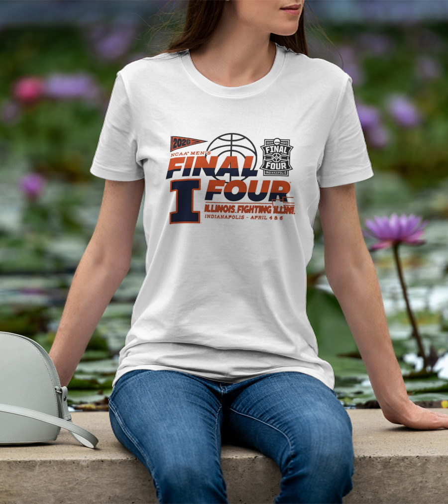 2026 NCAA Men's Final Four Illinois Fighting Illini Indianapolis April 4 & 6 T-Shirt
