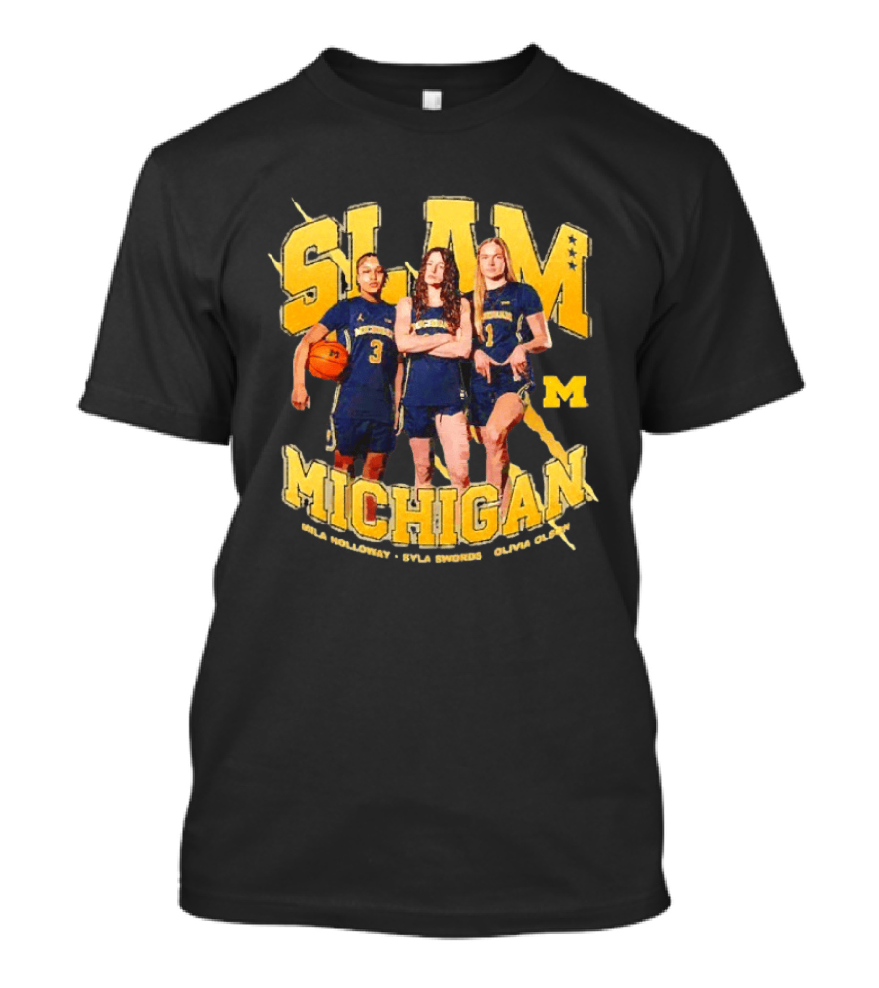 SLAM Michigan Wolverines WBB Laila Phelia Sydni Grant Olivia Galli T-Shirt