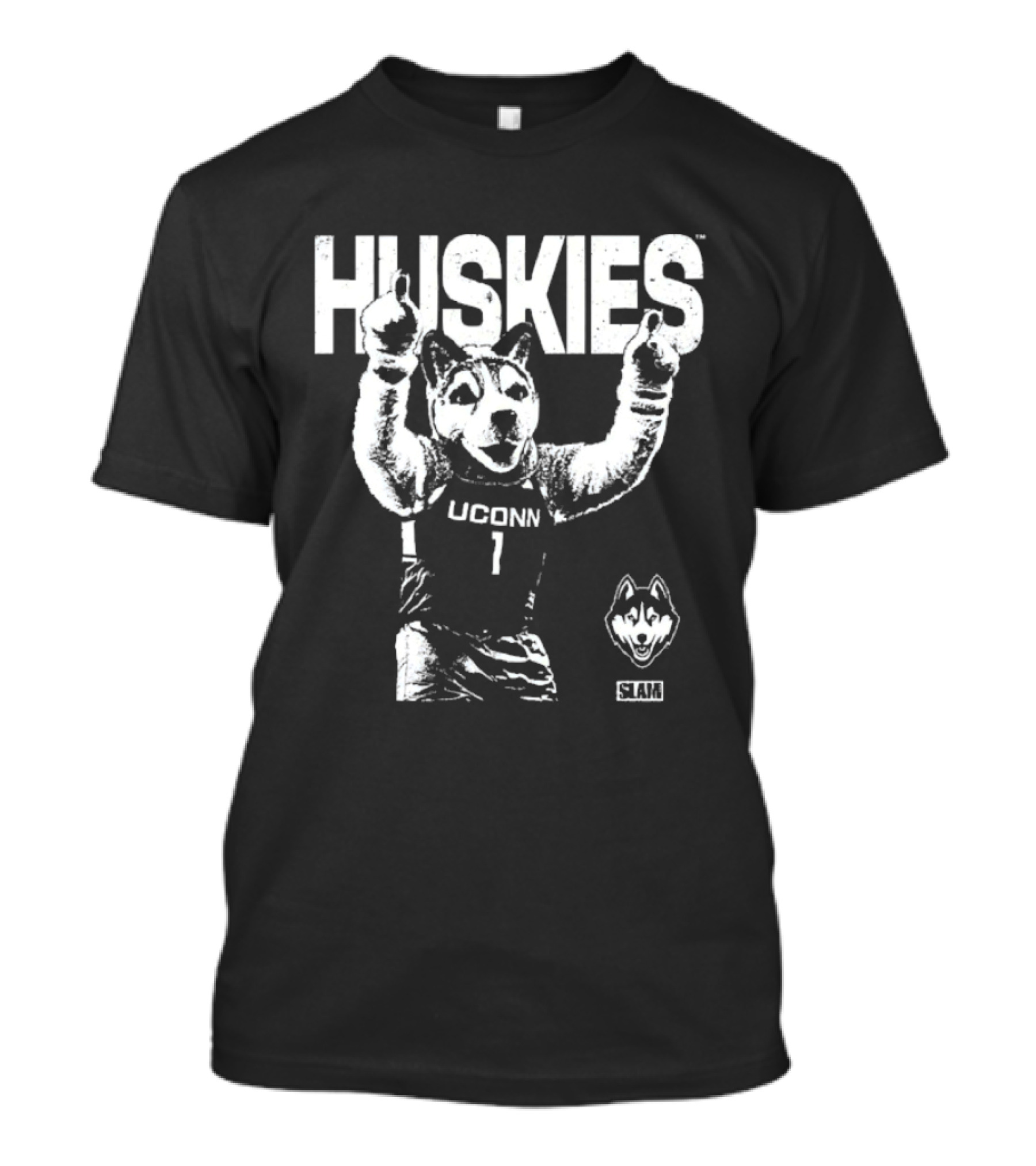 UConn Huskies Basketball Mascot Enthusiastic Celebration T-Shirt