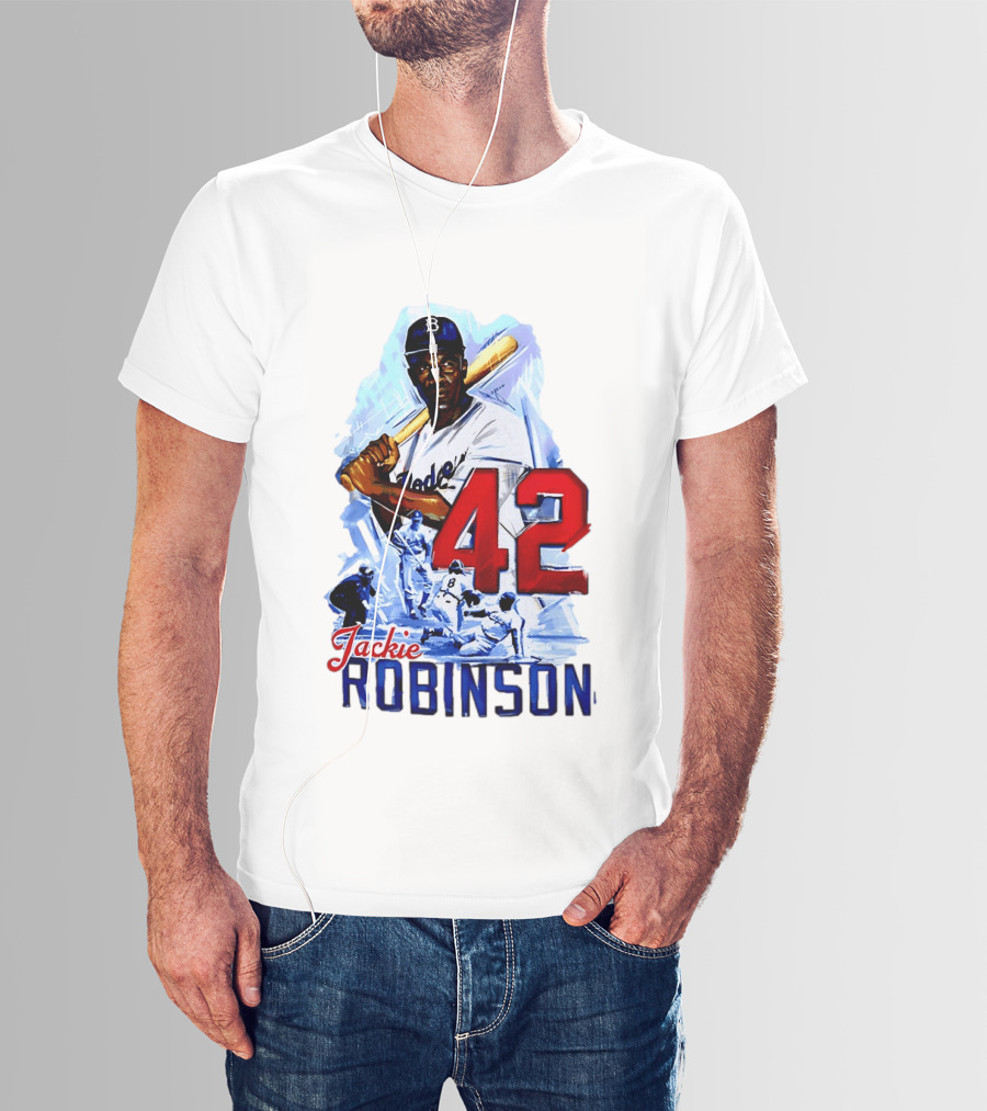 Jackie Robinson 42 Dodgers Baseball Legends T-Shirt