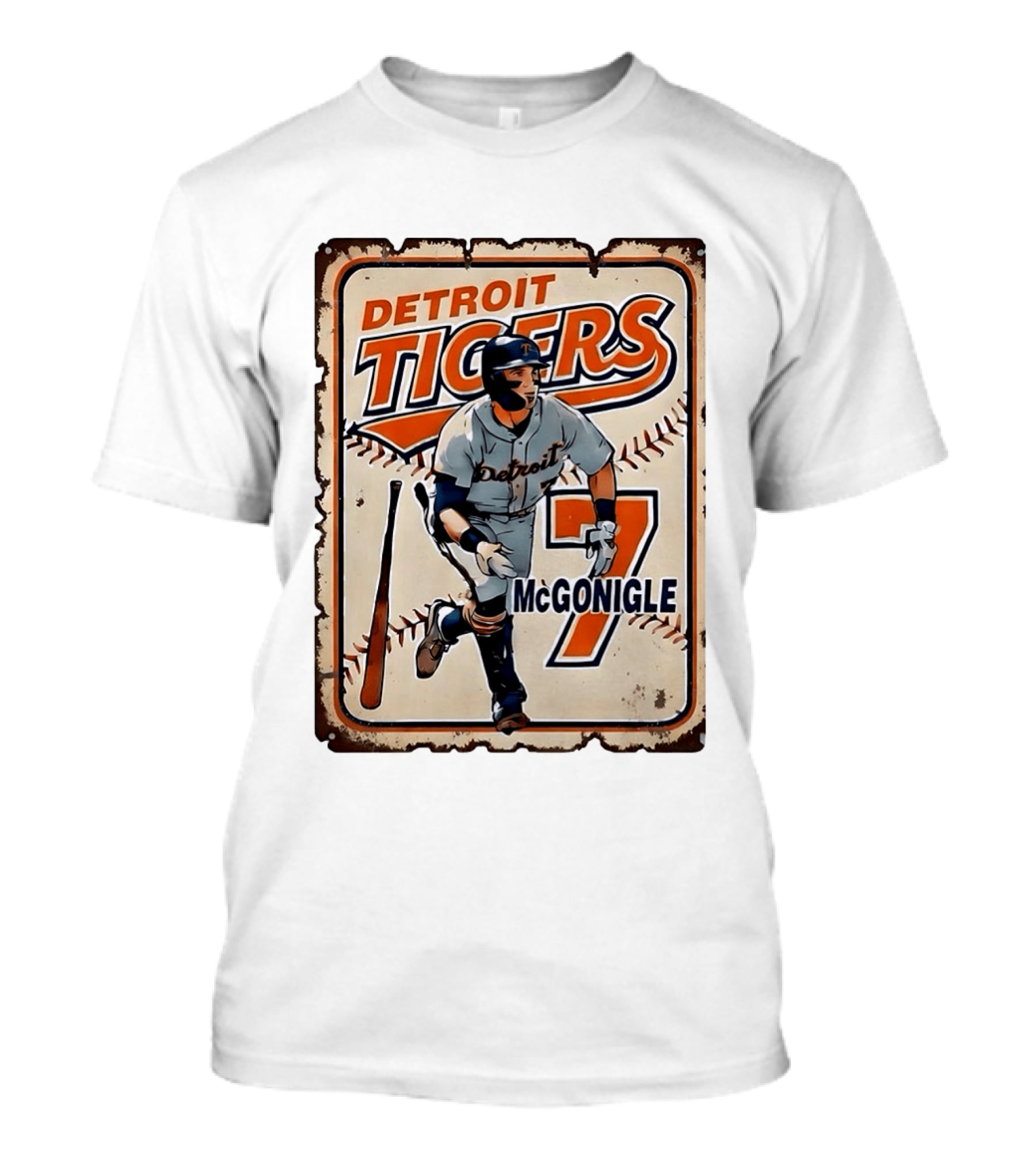 Detroit Tigers Baseball McGonigle Number 7 T-Shirt