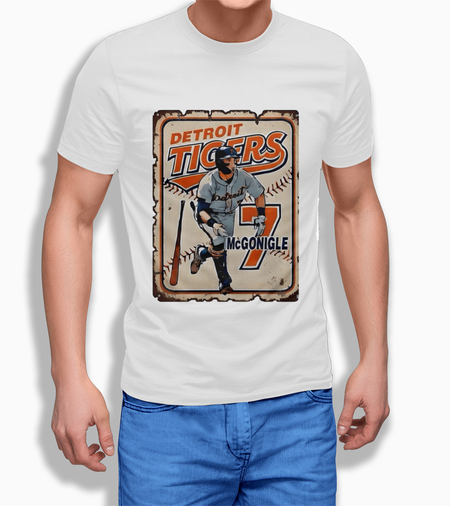 Detroit Tigers Baseball McGonigle Number 7 T-Shirt