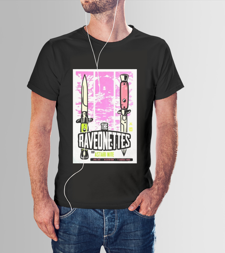 The Raveonettes Culture Room April 1 2026 Astari Nite Fort Lauderdale Concert Knives T-Shirt