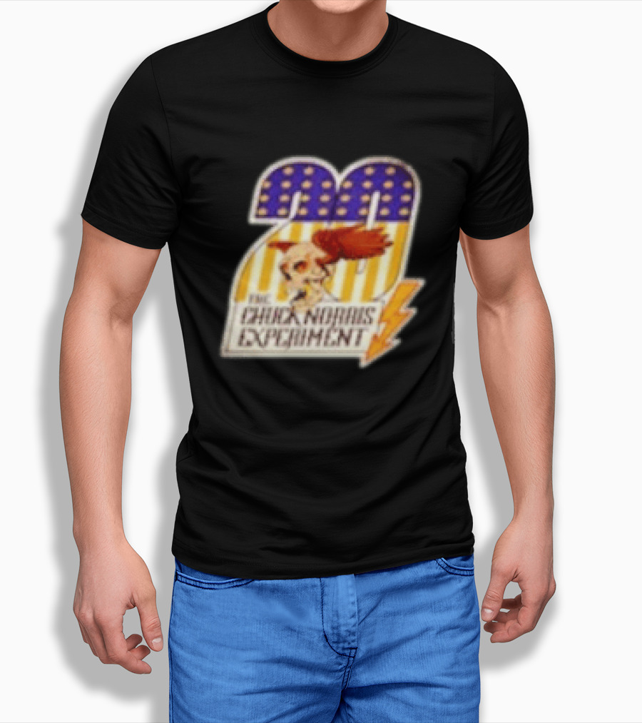 The Chuck Norris Experiment 20 Lightning Bolt Stars And Stripes Skull T-Shirt