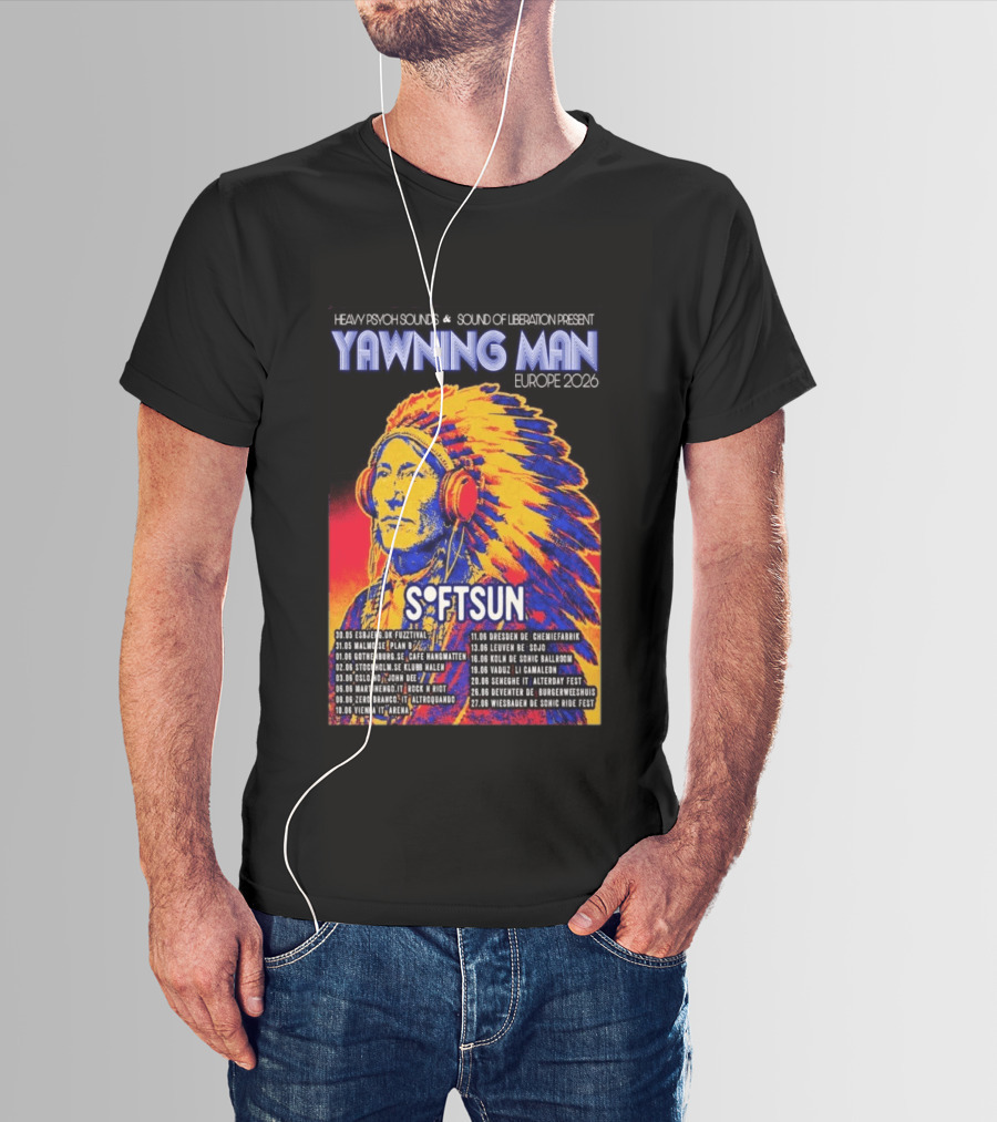 Heavy Psych Sounds Yawning Man Softsun Europe 2026 Tour T-Shirt