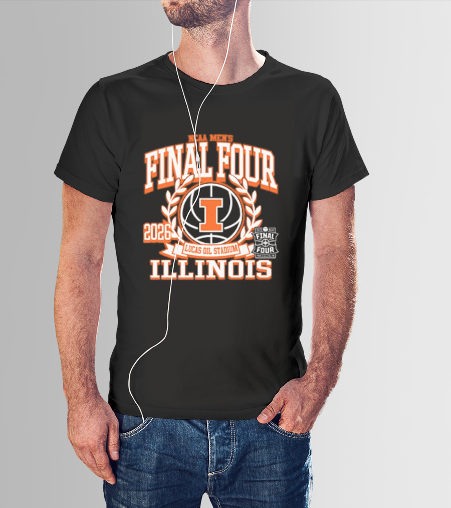 Illinois Illini Final Four 2026 Lucas Oil Stadium Basketball T-Shirt